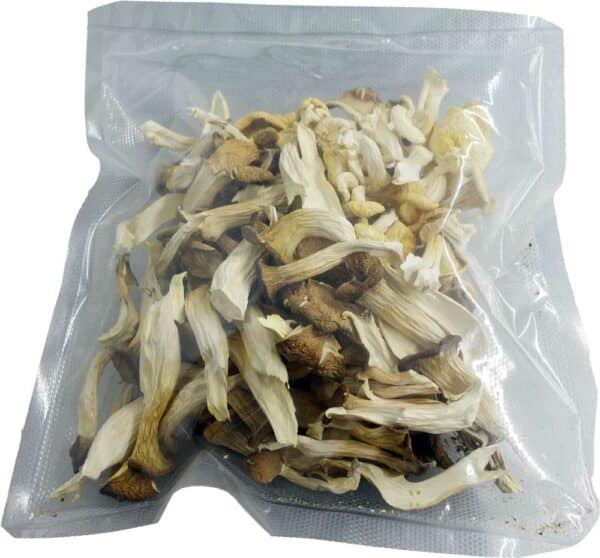 Dehydrated Oyster Mushrooms packaged