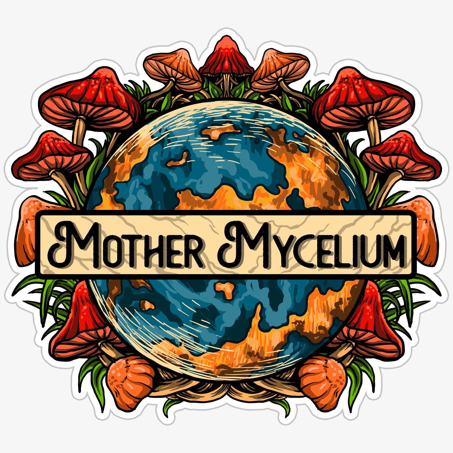 3 Mother Mycelium Stickers
